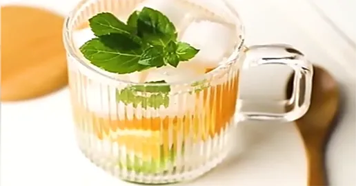 340ml striped glass cup