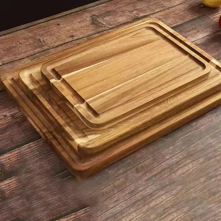 Rectangle charcuterie boards wooden trays for cheese large acacia wood chopping board with juice groove