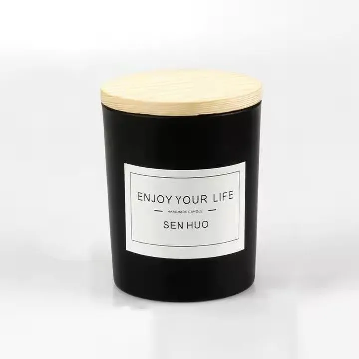 Hot sale coconut wax candles custom labels soy wax scented candle with wood lid