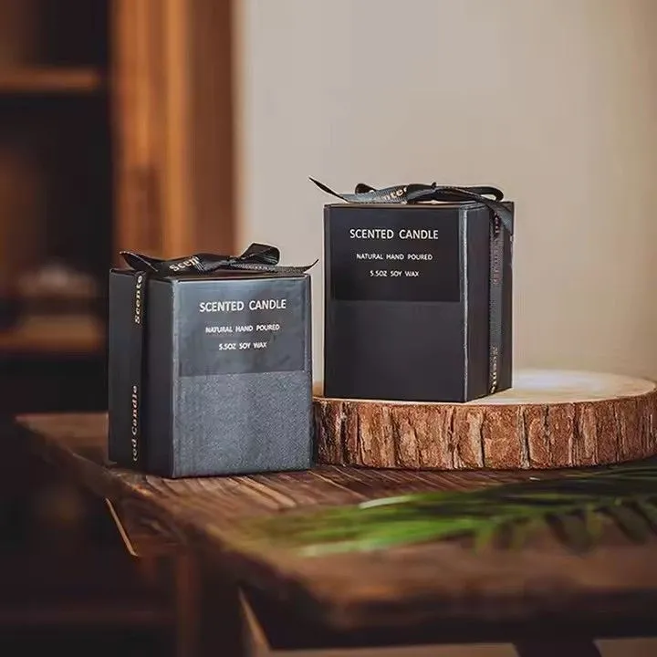 Black glass jars soy wax scented candles home gift office bathroom best scented candle