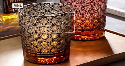 bohemia amber green glass whisky cup