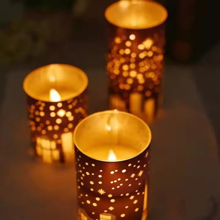 Electric candles romantic holiday wedding decor 10 key remote control city starry sky led candles