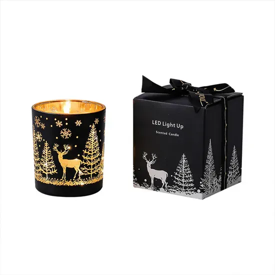 Holiday Birthday Gift Atmosphere Candle Aromatic LED Light up Christmas Scented Candles