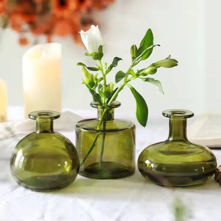 Home Decorations New Product Cylinder Hand Blown Colored Glass Vase For Flowers