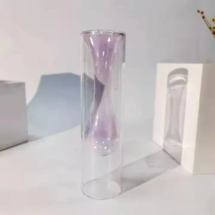 Nordic colored glass vase ornaments creative hydroponic transparent flower dryer home living room decoration