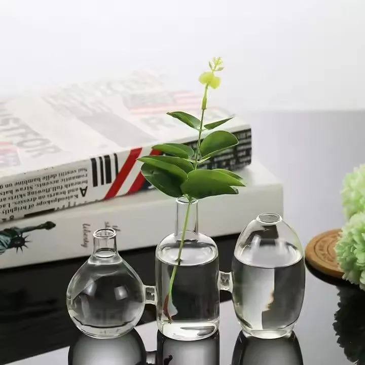 Wholesale Customized Transparent Glass Vase Flower Arrangement Hydroponic Flower Vase For Desktop Office Decoration