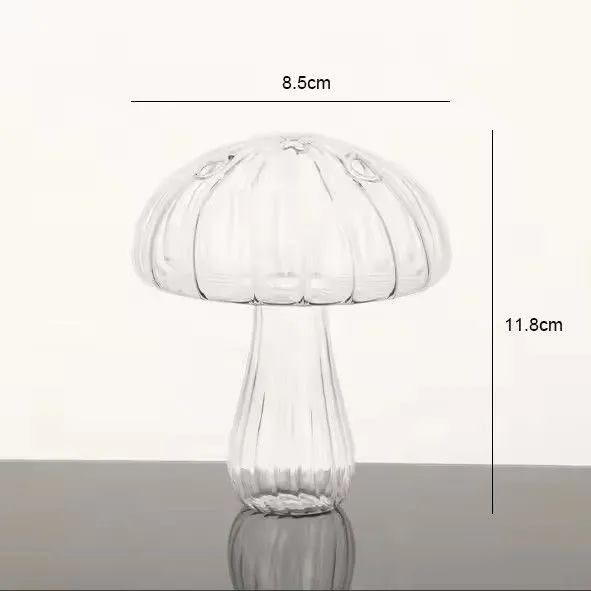 Mushroom shaped glass flower vase table decoration rose white cylinder vase