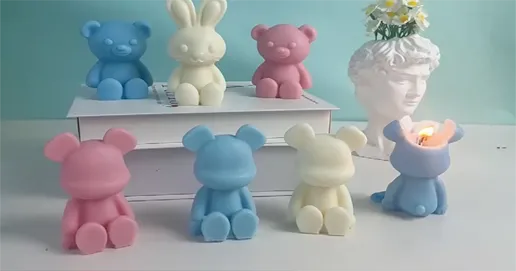bear rabbit candles