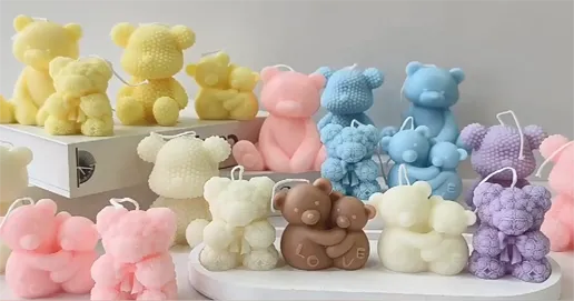 bear shape scented candle