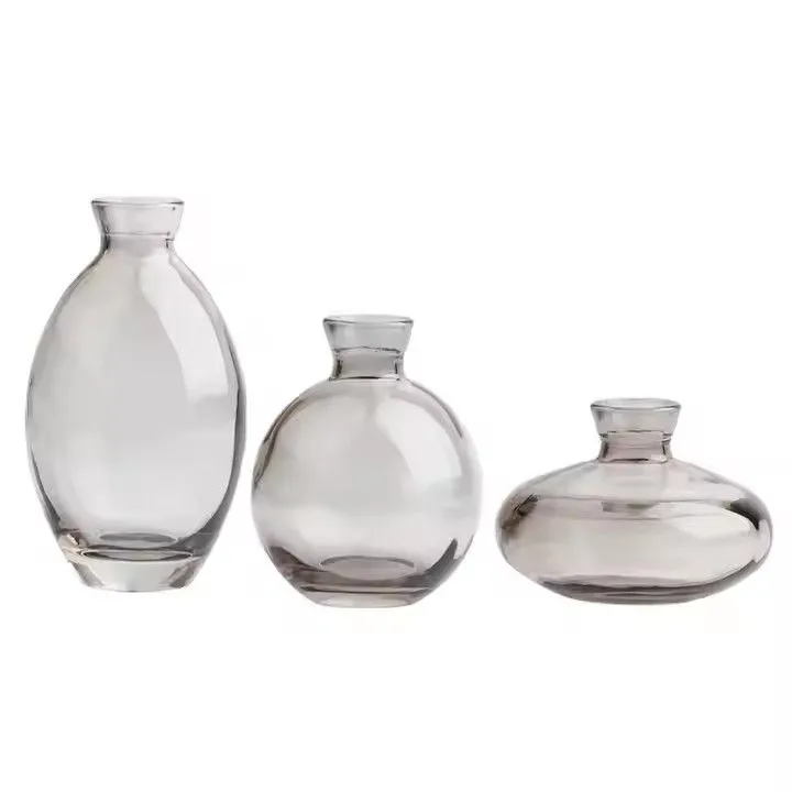 Vintage vase Table Decor Wholesale Flower Glass Bottle Vase Small Blue Glass Bud Vase