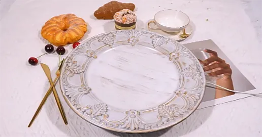 hot antique round plastic plate