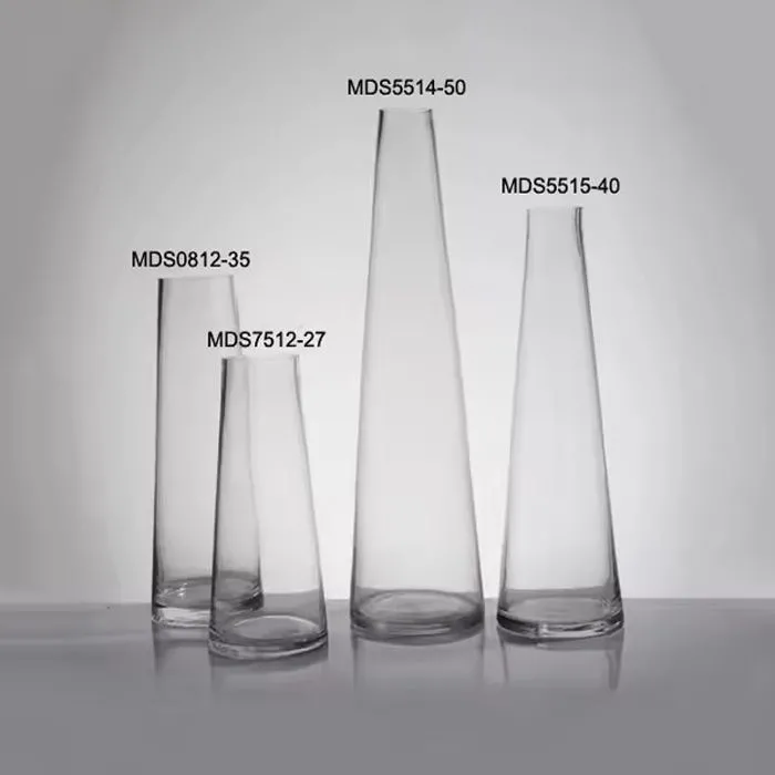 Table decor hand blown cylinder tapered glass vase for wedding