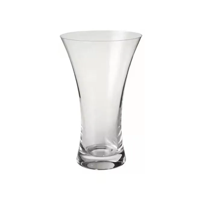Home decoration trumpet clear glass flared vase wholesale