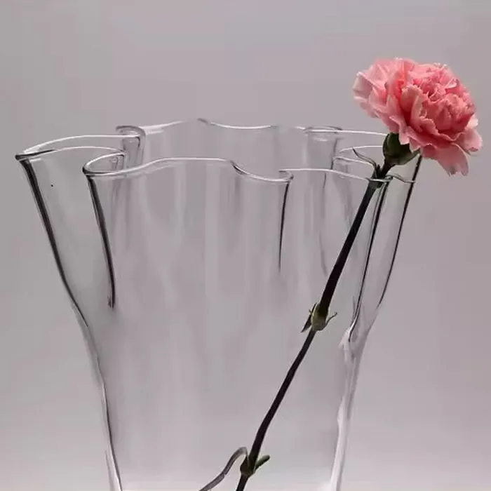 Tall wedding clear modern lalique glass vase for sale