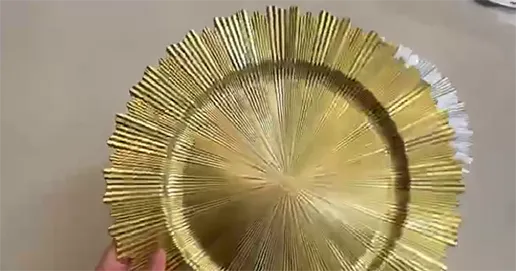 gold plastic modern charger plates