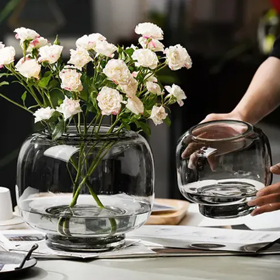 Luxury Colored Round Ball Shape Fish Bowl Home Decor Flower Glass Vase for Wedding