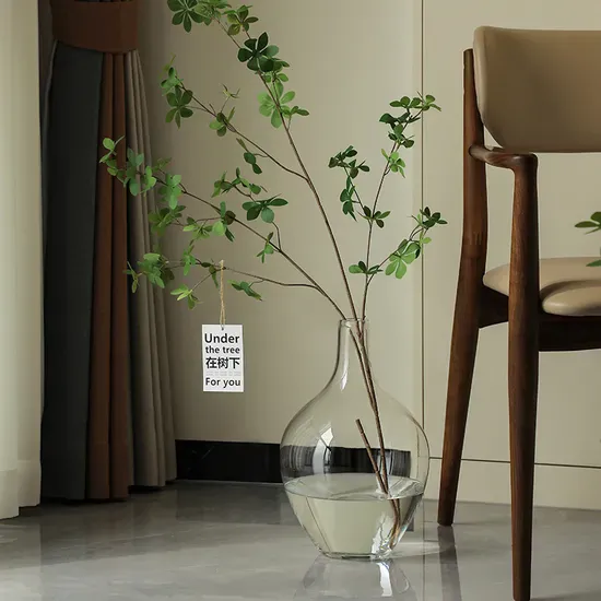 Modern Creative Big Belly Transparent Glass Vase Desktop Hydroponic Small Diameter Transparent Glass Vase