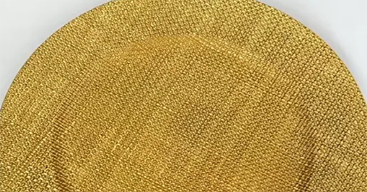 shiny gold charger plates