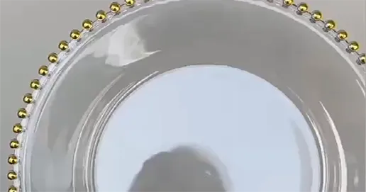 plates with gold beads rim