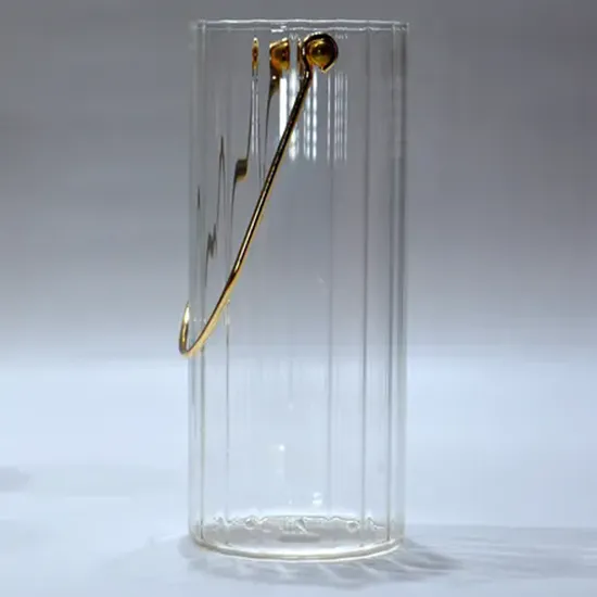 Nordic Simple Metal Portable Vertical Glass Vase Light Luxury Texture Home Furnishings