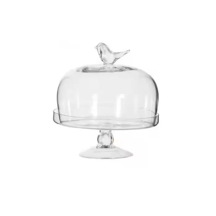 High Quality Transparent Glass Cake Plate With Cover