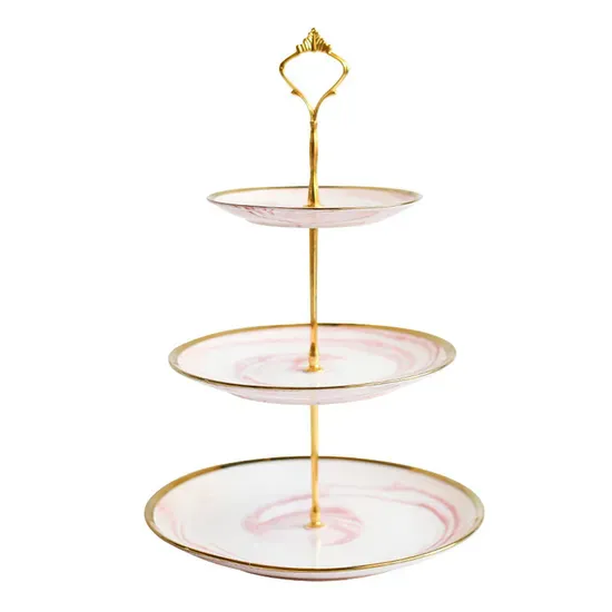 Display Tower Tray Wedding Bandejas De Tortas 3 Tier Porcelain Cupcake Cake Tier Stand