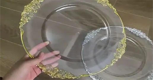 gold embossed baroque round plates