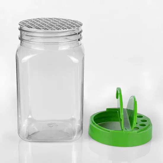 400ml Square Plastic Jars Bottles Dual Open Shaker Lids Spice Packaging Jar
