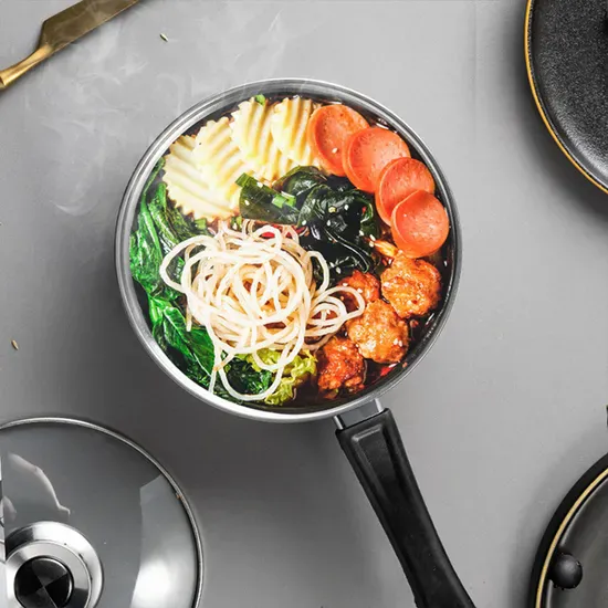 Glass Lid Home Pots and Pans Set Nonstick Cooking 12 PCS Stainless Steel Pot Cookware Set Kitchen