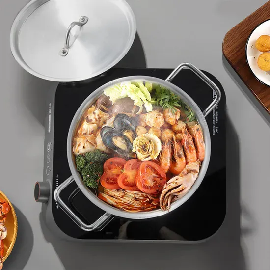 Home and Kitchen Uncoated Cooking Set Cast Granite Aluminum Soup Pots 7 Pieces Aluminum Cookware Set
