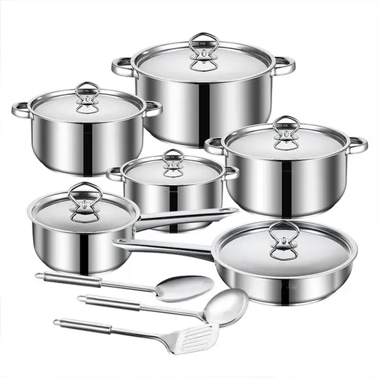 Hot Selling 15 Pieces Non Stick Pots Cookware Set Cooking Kitchen Tools Pots and Pans Sets