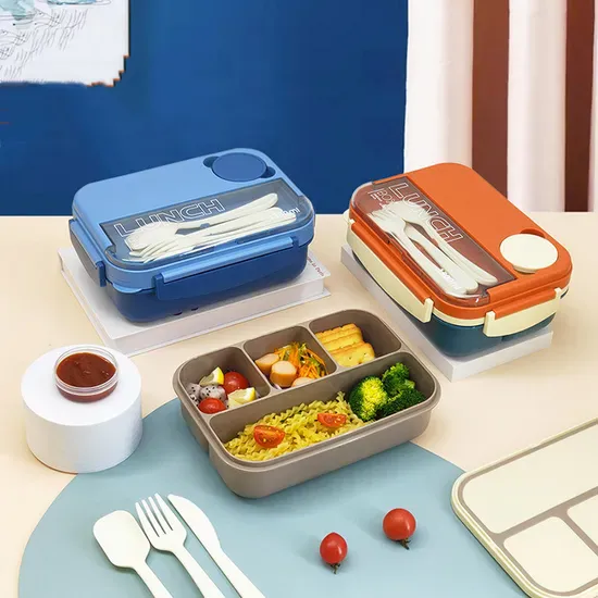 Leakproof BPA Free Plastic Tritan School Bento Box Compartment Children Kids Bento Lunch Box