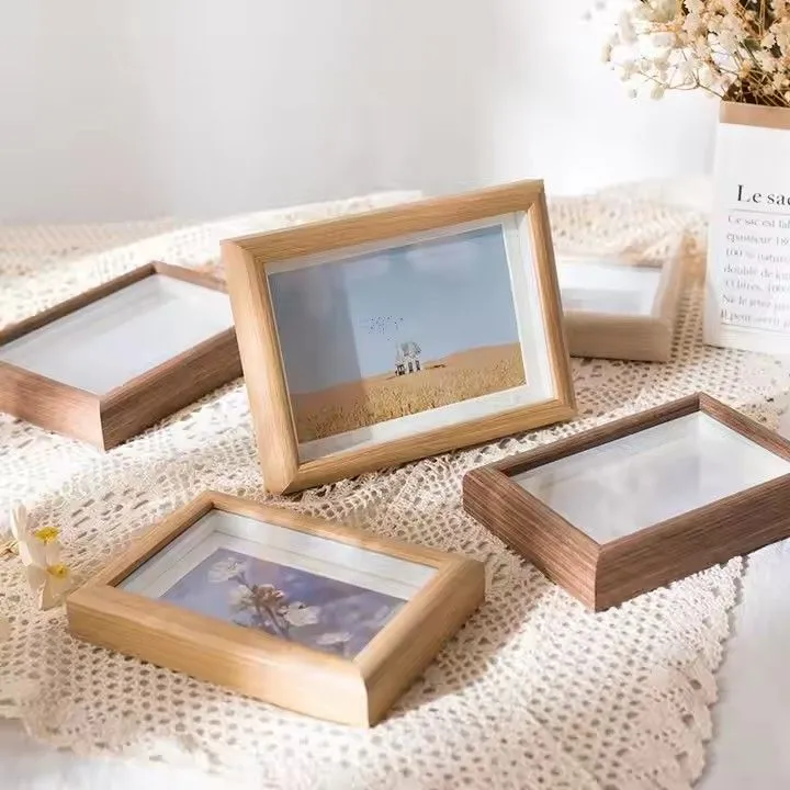 Wedding Photo Home Decoration Display Frame Wall Hanging Tabletop Hollow MDF Wood Picture Frame