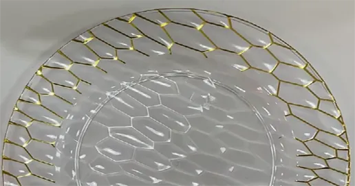 13inch clear gold reef plate