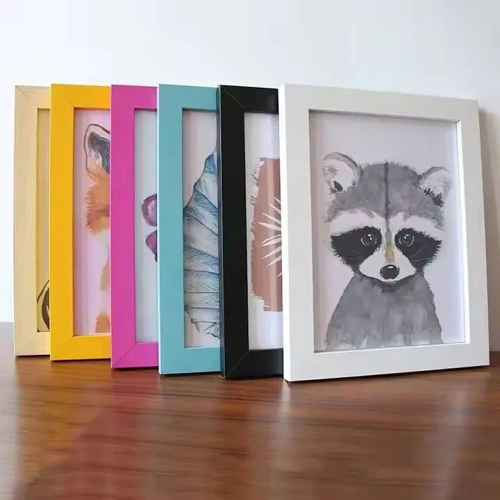 Home Decor Tabletop White Black Wooden Photo Frame Wall Mounting MDF Wood Picture Frame