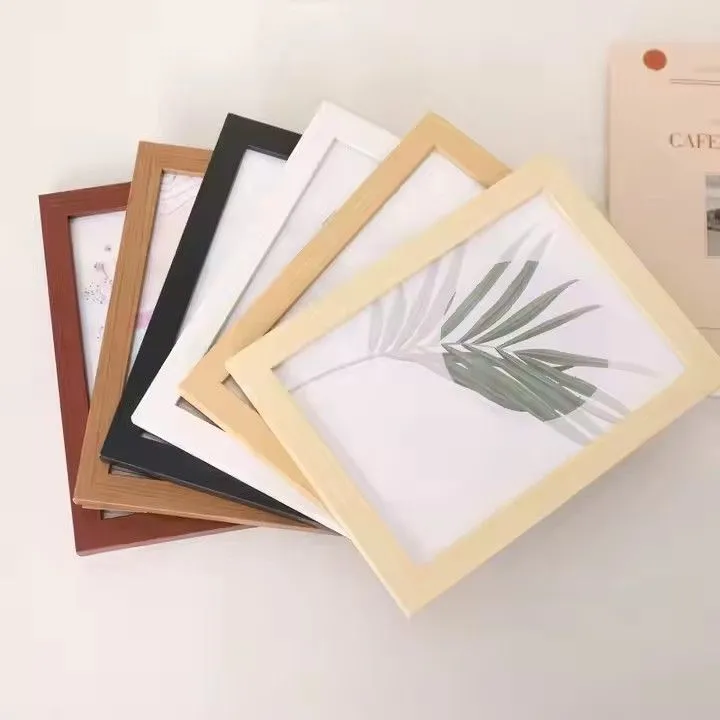 Simple 5inch Wood Photo Picture Frame 6 7 8 10inch Hanging Wall White Black Wooden Photo Frame