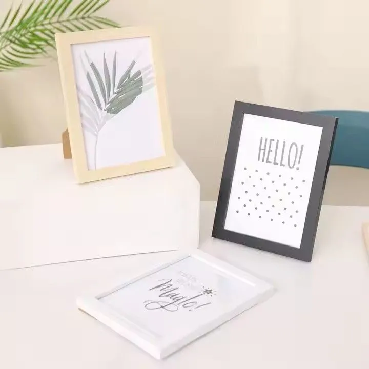 Simple 5inch Wood Photo Picture Frame 6 7 8 10inch Hanging Wall White Black Wooden Photo Frame