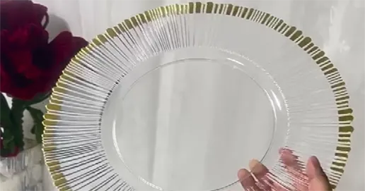 clear acrylic gold chargers plate