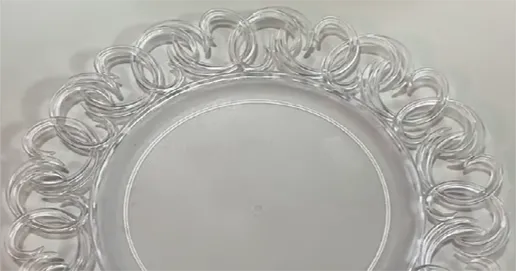 transparent hollow round plastic plate