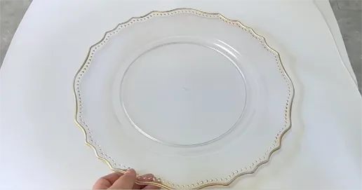 plates clear with gold beaded rims