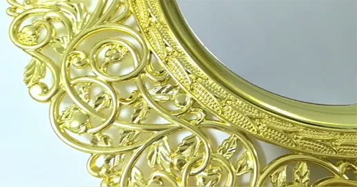 luxury gold mirror plastic round charger plates