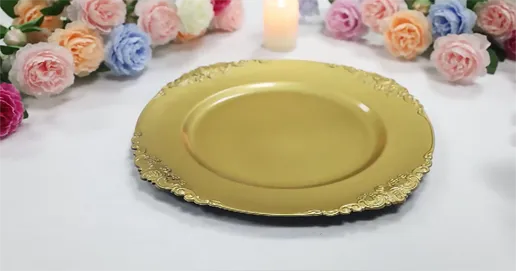 rose gold rim beaded plates