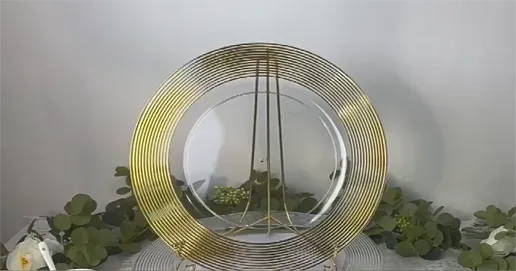 clear charger plates with gold rim