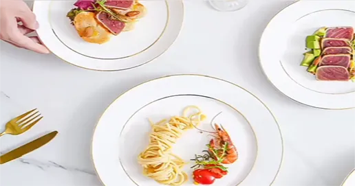 gold rim ceramic plate