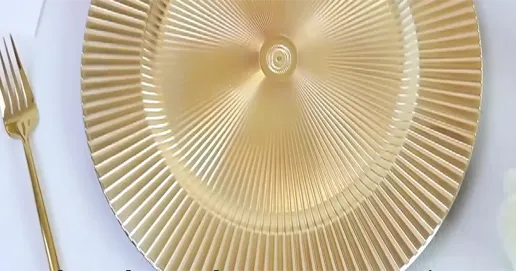 gold stripe charger plate