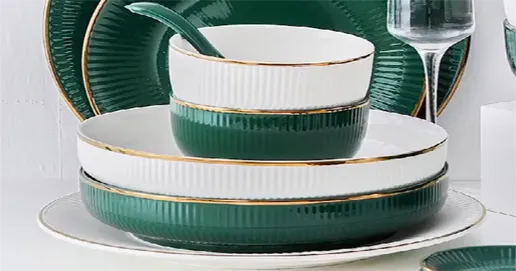green dinnerware set