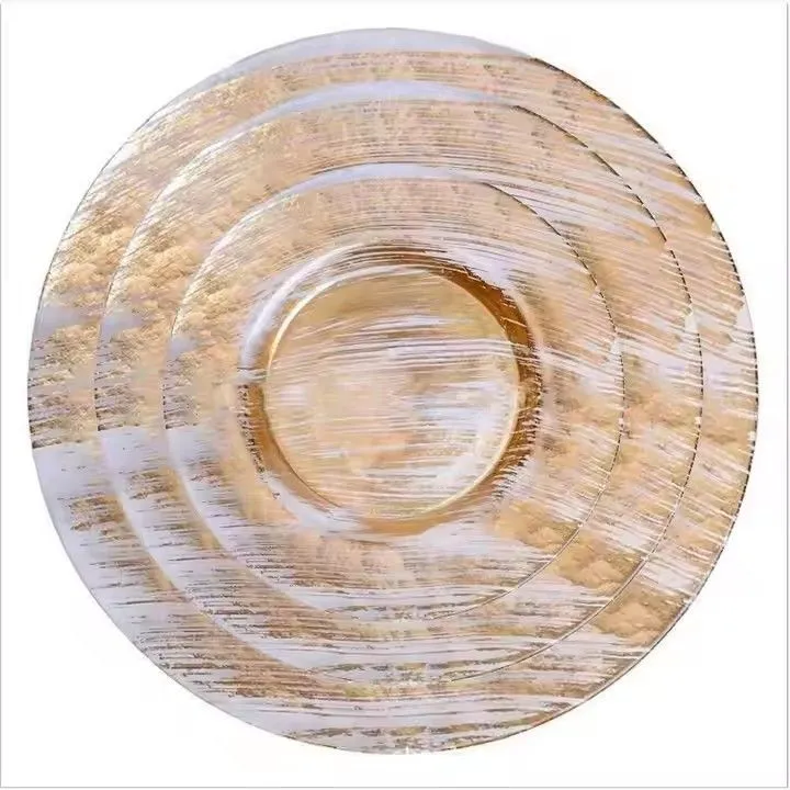 High Quality Glass Silver Gold Wedding Charger Plate