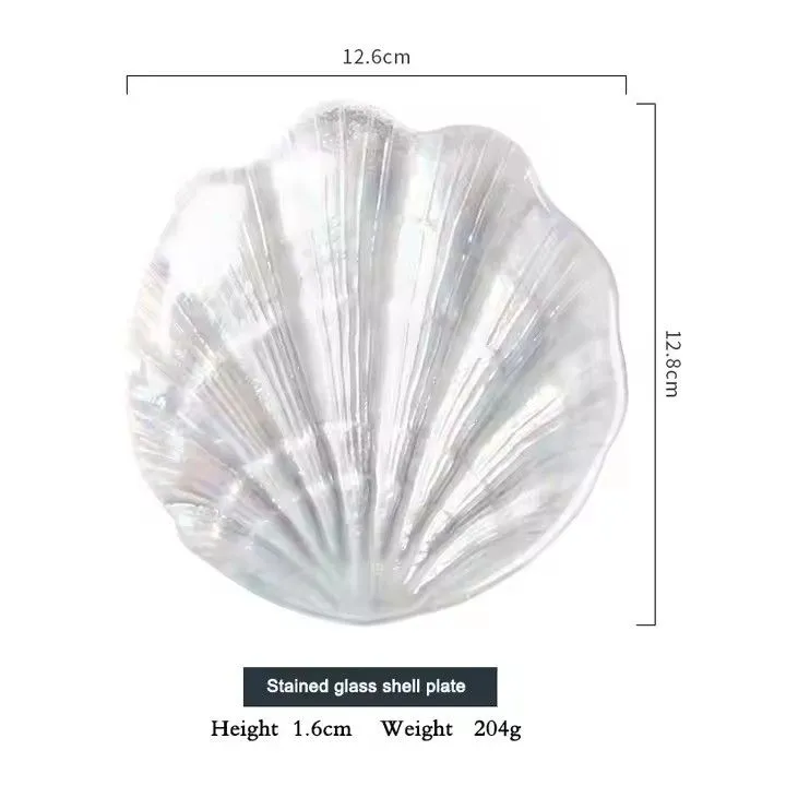 Mini Glass Shell clear Color Storage Seashell Plate Wedding Favor Jewelry Trinket Dish Wedding Gift Glass Key Holder