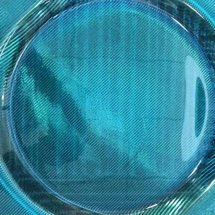 New Arrival High Quality Spiral Deniz Sky Blue Glass Charger Plate for Wedding Decoration