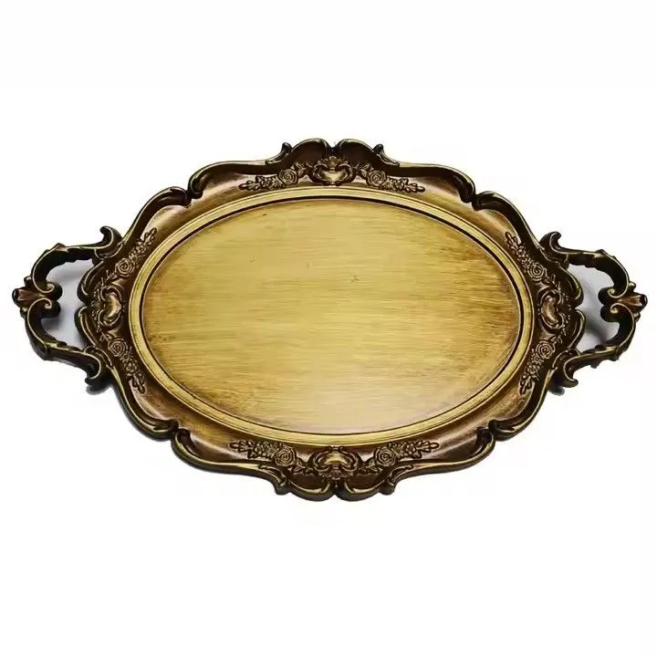 Wholesale Golden PP Tray for Wedding Party or Candy Cookie Gold Rice Dish Plate